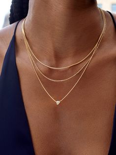 Dainty necklaces will always be an on-trend design. The Stephanie 18K Gold Necklace adds a little luxe to every layered look. This necklace features petite gold ball beads for just a touch of texture and is crafted with 18K gold plated sterling silver.