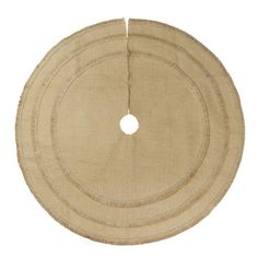 a round piece of burlocked linen on a white background