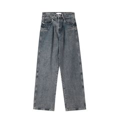 5ft 4''(166cm) tall, 95 lbs(43kg) weight and wearing a size M - DARK BLUE- Wide straight fit- Drape style- Denim Blue Straight Cropped Jeans In Rigid Denim, Blue Straight Cropped Rigid Denim Jeans, Straight Fit Cropped Jeans In Denim Blue, Straight Washed Blue Bottoms With Pockets, Washed Blue Straight Leg Jeans, Straight Leg Washed Blue Jeans, Straight Denim Blue Cropped Jeans, Denim Blue Full-length Cargo Jeans, Blue Straight Cropped Jeans