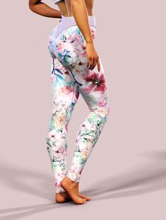 Spring Blossom Leggings Japanese Flowers Floral Yoga Pants - Etsy Spring Compression Workout Pants, Spring Yoga Activewear Full Length, Full Length Yoga Pants For Spring, Spring Athleisure Yoga Pants For Pilates, Spring Compression Activewear Pants, Spring Moisture-wicking Yoga Bottoms, Spring Moisture-wicking Bottoms For Pilates, Moisture-wicking Bottoms For Pilates In Spring, Spring Yoga Sportswear Bottoms