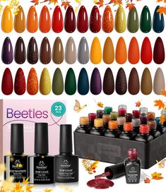 PRICES MAY VARY. What you get: Beetles 2024 nails trend color includes 20 gorgeous shades of Cozy Campfire Gel Nail Polish Kit. It comprises 20 mini gel colors (5ml each bottle) + 3 no-wipe base coats and glossy & matte top coats (7.5ml each bottle). Color Numbers are: a95+a96+a97+a98+a99+a100+a101+a102+a103+a104+a105+a106+a107+a108+a109+a110+a111+a112+a113+a114. DIY Home Mani Gel Nail Polish Kit: The kit features 20 Coffee Latte makeup colors, along with the Beetles base coat, matte and glossy Latte Makeup, Beetles Gel Polish, Spooky Basket, Cozy Campfire, Color Numbers, Nails Trend, Summer Gel Nails, Gel Colors, 2024 Nails