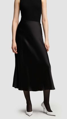 Who knew a skirt for all seasons could look (and feel) this good? Made of silky-soft viscose satin, the Bias Midi Skirt provides plenty of sartorial flexibility. Combine with a camisole and blazer for the office or a chunky knit sweater and heels for an evening out on the town. Flowy Silk Maxi Skirt, Midi Length, Flowy Silk Midi Maxi Skirt, Silk Midi Length Maxi Skirt, Chic Silk Skirt With Satin Finish, Flowy Silk Skirt With Satin Finish, Silk Bias Cut Flared Skirt, Silk Midi Skirt With Bias Cut, Flowy Silk Maxi Skirt With Satin Finish, Flowy Silk Midi Skirt