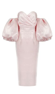 Romantic yet dramatic is how we love to describe. It is cut from a lustrous luxurious heavyweight duchess satin and cleverly panelled to create that perfect liquid hourglass shape. The oversized ruffles to the shoulders add drama yet it sits sexily in an off-shoulder cut. Made from double duchess satin. Fully lined. Stretch Factor: 1/3 Shop more Bodycon dresses here Dress Length: Approx 60cm Materials: Double Duchess Satin (100% Satin) Lining (95% Polyester. 5% Elastane) Lining (97% Polyester... Stylish Midi Dress, Duchess Satin, Pink Prom Dress, Lantern Sleeve Dress, Christmas Party Dress, Pink Prom, Strapless Midi Dress, Satin Midi Dress, Puffed Sleeves Dress