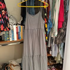 Size M Sundry Grey/Green Tie Top Coverup Dress.New With Tags, Tiered Bottom. Light And Airy! Gray Midi Dress For Beach, Gray Midi Length Beach Dress, Gray Midi Length Dress For Beach, Gray Midi Length Dress For The Beach, Gray Cotton Maxi Dress For Summer, Casual Gray Maxi Dress For Beach, Casual Gray Maxi Dress For The Beach, Gray Cotton Casual Maxi Dress, Gray Summer Midi Dress For Daywear