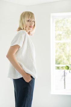 "This natural linen square blouse VERONA made from OEKO-TEX® 100% quality standard linen will allow You to spend Your free time comfortably, You can wear it at work, or spend time with friends in the evening. Linen perfectly adapts to the temperature of the human body and does not cause irritation of the skin. Minimalist design and a wide range of colors will allow You to choose the only linen blouse You need. DETAILS: <> Made from OEKO-TEX® certified 100 % European linen; <> Color: Relaxed White Linen Top, Relaxed Fit Linen Tops In Natural Color, Relaxed Fit Linen Tops In Flax Color, White Linen Crew Neck Blouse, Everyday White Linen Top, Relaxed Fit Linen Blouse In Flax Color, Relaxed Fit Linen Blouse With Crew Neck, Simple White Linen Top, Relaxed Linen Blouse For Everyday