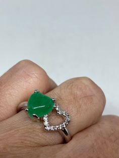 Vintage green nephrite jade Ornate German Silver ring, does not tarnish, NOT sterling Sizes 7, 8 or 9 All rings are shipped in a nice gift box. Check out our over a THOUSAND great reviews Engraving is $4 per letter and is not always perfect depending on the piece. It can take a few days if the jeweler is busy. This is payable to Paypal Judithsltd@gmail.com Lucky Green, Gothic Rings, Nephrite Jade, Vintage Rainbow, Jade Ring, German Silver, Earrings Photo, 925 Sterling Silver Ring, Vintage Rings