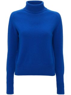 blue sapphire lambs wool knitted construction funnel neck long sleeves ribbed cuffs and hem straight hem Victoria Beckham Outfits, Blue Highlights, Wool Jumper, Airport Fashion, Funnel Neck, Dream Clothes, Knitwear Women, Victoria Beckham, Blue Sapphire