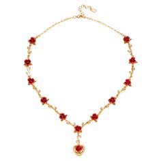 PRICES MAY VARY. 12 Rose Flower Charm Necklace: red rose floral decoration collar bib necklace for women girls. I love you forever and never fade. Material: copper based, 18k Real Gold Plated; hypoallergenic, lead free, nickel free. Size: length 16 inch, with 2 inches extender: weight 24.4 grams. Package -come with U7 box and a black velvet pouch; great jewelry for lover, girlfriend, mother, sister, best friend on wedding/anniversary/party/Christmas. Flower Necklaces for women, cute romantic flo Dozen Red Roses, Dozen Roses, Heart Rose, Birthday Thanksgiving, Collar Choker, Flower Charm Necklace, Wedding Party Jewelry, Sister Friends, Rose Pendant