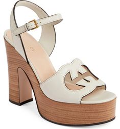 Gucci Interlocking G Cutout Platform Sandal (Women) | Nordstrom Gucci Wedge Heel Sandals With Branded Heel, Gucci Wedge Heel Sandals, Gucci Spring Heels With Sculpted Heel, Gucci Heels With Sculpted Heel For Spring, Gucci White Ankle Strap Heels, Gucci Designer Wedge Heel Sandals, Gucci Platform Heels With Round Toe, Gucci Block Heel Heels With Heel Strap, Gucci Block Heels With Heel Strap