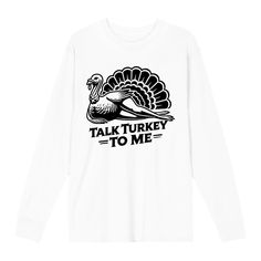 Add a touch of humor to your Thanksgiving celebrations with our "Talk Turkey To Me" design! This playful and cheeky design features a clever dirty pun that will get everyone laughing around the dinner table. Made from soft, high-quality cotton, this apparel ensures comfort while you enjoy your holiday feast. Ideal for those who love a good laugh and want to stand out during Thanksgiving festivities. Available in various sizes and colors, it makes a fantastic gift for friends and family who appreciate witty humor. Get ready to gobble up compliments with this one-of-a-kind graphic! Talk Turkey To Me, Thanksgiving Festivities, Witty Humor, Enjoy Your Holiday, Me Design, Thanksgiving Celebration, Holiday Feast, Sleeve Packaging, White Crew Neck