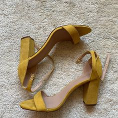 Nwot Only Worn Around My House When Trying To Decide Which Shoes To Wear. Comfortable, While Still Looking Cute. Steve Madden Block Heel, Madden Girl Shoes, Girl Shoes, Madden Girl, My House, Gold Yellow, Girls Shoes, Shoes Women Heels, Steve Madden