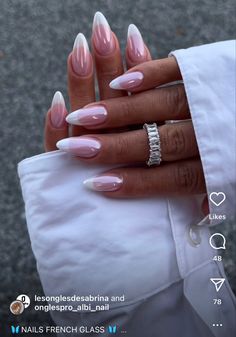 Long Almond Acrylic Nails Chrome, Acrylic Nails Nude, Nagel Tips, Nails 2024, 2024 Trends, Stick On Nails, Chrome Nails