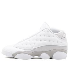 (GS) Air Jordan 13 Retro Low 'Pure Money' 310811-100 (SNKR/Low Top/Basketball/Wear-resistant) White Fade-resistant Jordan Shoes For Light Sports, Fade-resistant White Jordan Sports Shoes, White Basketball Shoes With Air Cushioning For Light Sports, White Breathable Jordan Shoes For Sports Events, White Sporty Basketball Shoes With Air Cushioning, White Basketball Shoes With Air Cushioning For Sports, White Jordan Shoes With Round Toe For Sports Events, White Leather Jordan Shoes Fade-resistant, White Synthetic Basketball Shoes For Light Sports