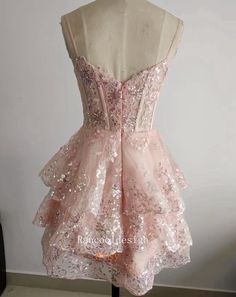 Blush Lace Wedding Receiption Dress Homecoming Dress HOCO - Etsy Pink Floral Homecoming Dress, Cream Dress Formal Short, Fairytale Mini Dress, Semi Formal Dresses High School, Rapunzel Homecoming Dress, Enchanted Garden Hoco Dresses, Light Pink Dama Dresses, Enchanted Forest Homecoming Dress, Pink Formal Dress Short