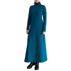 Teal blue dress/ Sweater dress/ Long sleeve dress/ Minimalist fashion/ Casual maxi dress/ Extravagant dress/ Long women dress/ Caftan dress Elegant Blue Maxi Dress For Winter, Elegant Blue Winter Maxi Dress, Blue Long Maxi Dress For Fall, Blue Long Sleeve Maxi Dress For Fall, Long Blue Winter Dress, Modest Long Sleeve Maxi Dress For Fall, Solid Color Full-length Fall Dresses, Winter Stretch Maxi Dress With Long Sleeves, Winter Maxi Dress With Stretch And Long Sleeves