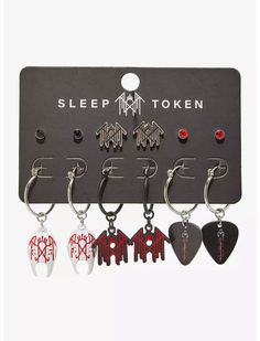 Sleep Token Stud & Drop Earring Set Hello Kitty Room Decor, Sleep Token, Hello Kitty Rooms, Acrylic Set, Music Jewelry, Detailed Jewelry, Music Accessories, Metal Music, Accessories Jewelry Earrings