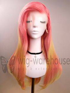 Synthetic lace wig | Long Straight |   Pink /Peach/Lemon Cap Size: Average Do you want an affordable way to change your look in an instant? Our synthetic hair wigs are your best option. Synthetic wigs help you access a wide variety of exciting colours and styles without damaging or straining your natural hair or breaking the bank. These synthetic hair wigs are made from premium quality material designed to look and feel just as lustrous and bouncy as your natural hair. With proper maintenance, o Peach Wig, Hair Sprays, Mint Hair, Synthetic Lace Wigs, Synthetic Wig, Pink Peach, Long Curly, Lace Wig, Material Design