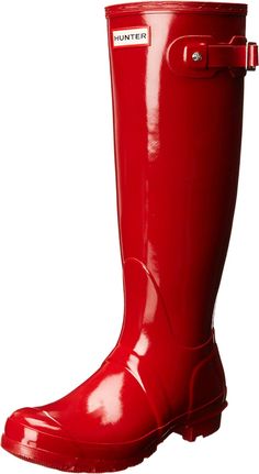 PRICES MAY VARY. Natural rubber Handcrafted Waterproof Textile lining Original calendered outsole Adjustable strap to enhance fit Red Hunter Boots, Hunter Wellies, Womens Rain Boots, Wellington Boots, Women Hunters, Rain Boot, Autumn Fashion Casual, Rubber Boots, Boots Knee