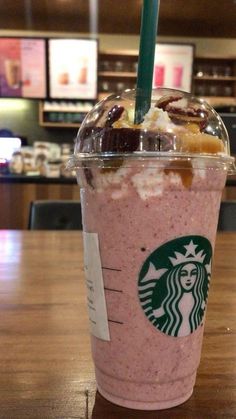 a starbucks drink with fruit and ice cream