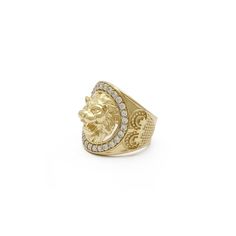 Precious Metal: 14 Karat Yellow Gold Gemstone: Cubic Zirconia Round Shaped: White Stones may be upgraded upon request. Height: 22.43 mm* Band Width: 6.75 (base) - 20.4 mm (sides)* Weight: 10.7 grams* *All weights and measurements are approximate. Please contact us if you have further questions about alternate sizes or styles, availability, specifications, and personalization options. **Ring sizes are adjustable up to increments of 0.25. Contact us prior to or immediately after purchasing the rin Yellow Gold Cluster Ring With 17 Jewels, Gold Diamond Cluster Ring Stamped 14k, Cubic Zirconia Ring With 17 Jewels, Gold Cluster Ring With 17 Diamonds, White Gold Diamond Ring With 17 Jewels, Luxury 14k Stamped Cubic Zirconia Jewelry, Luxury Pave Setting Round Signet Ring, Luxury Signet Ring With Pave Setting, Luxury Round Pave Setting Signet Ring