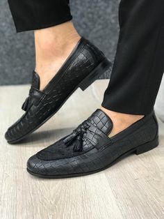 Blue Suit Black Shoes, Mens Prom Shoes, Office Shoe, Black Loafers Men, Men Office, Snake Skin Shoes, Gentleman Shoes, Classy Shoes, Best Shoes For Men