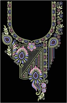 an ornate necklace with flowers and leaves on it, is shown in the shape of a triangle