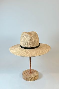 Straw panama hat with a black leather band Summer Fedora With Short Brim For Everyday, Summer Fedora In Toquilla Straw, Everyday Summer Fedora In Toquilla Straw, Everyday Summer Hats With Flat Crown, Spring Everyday Fedora Panama Hat, Everyday Summer Hat With Flat Crown, Summer Everyday Toquilla Straw Fedora, Straw Fedora With Flat Brim For Everyday, Everyday Straw Fedora With Short Brim