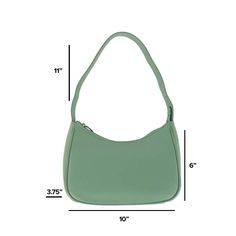 This hobo shoulder bag is very on trend but also a cute classic to have in your handbag collection. The perfect size with plenty of pockets and compartments for your valuables, makeup, etc. The fabric is a soft and smooth leather that feels luxurious. You can wear this more casually during the day or use it for a night out on the town. Made of 100% Leather Green Hobo Bag With Zipper Closure For On-the-go, Trendy Handheld Hobo Bag For Travel, Classic Handheld Hobo Bag For Daily Use, Classic Handheld Hobo Bag For Everyday Use, Hobo Shoulder Bag With Zipper Pocket For Errands, Trendy Handheld Hobo Bag For On-the-go, Trendy Hobo Bag For Errands, Everyday Handheld Hobo Bag With Zipper Pocket, Everyday Shoulder Baguette Bag With Zipper Pocket