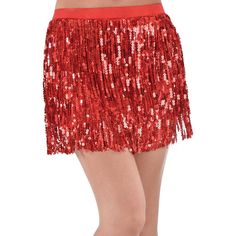 Adult Red Sequin Skirt Red Beaded Skirt, Red Glitter Skirt, Red Fringe Skirt, Tinsel Skirt, Red Sequin Skirt, Cowgirl Halloween Costume, Cowgirl Halloween, Shiny Skirts, Sparkly Skirt