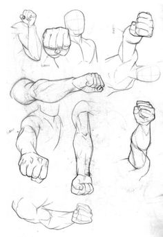 a drawing of the arms and legs of a man in various positions, from front to back