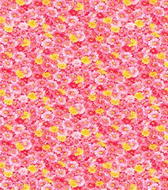 a pink and yellow flowered background with small flowers