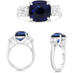 Roman & Jules Platinum Cushion Sapphire Ring Luxury Cushion Cut Sapphire Diamond Ring, Luxury Gia Certified Cushion Cut Sapphire Ring, Formal Sapphire Ring With Cushion Brilliant Cut, Formal Sapphire Ring With Brilliant And Cushion Cut, Sapphire Platinum Diamond Ring Cushion Cut, Sapphire Cushion Cut Diamond Ring In Platinum, Formal Cushion Cut Sapphire Ring With Diamond, Platinum Sapphire Cushion Cut Diamond Ring, Formal Fine Jewelry Sapphire Cushion Cut Ring