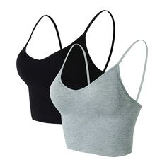 PRICES MAY VARY. The product size is US size: S = US XS, M = US S, L = US M, XL = US L.Fabric: 92% NYLON,8% SPANDEX.The size is smaller than normal size, please choose a larger size. The sports bra is sewn seamlessly stitched to fit perfectly into your body's Shape, so you do not feel uncomfortable. And the fabric is so soft and comfortable that it will not cause any irritating reaction to your skin and body. Designed to provide sufficient support and coverage for the chest area. And it has remo High Waisted Leggings Outfit, Spagetti Strap, Camisole Bra, Cropped Camisole, Coverage Bras, Top Bra, Women Yoga, Workout Crop Top, Seamless Sports Bra