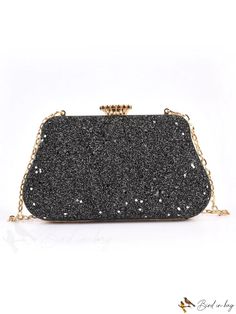 Color: Black Sequin Decor, Party Clutch, Novelty Bags, Polyvinyl Chloride, Ladies Clutch, Black Chain, Evening Clutch, Chain Styles, Stylish Women