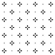 a black and white pattern with small flowers on the bottom half of it, which is drawn in two different ways