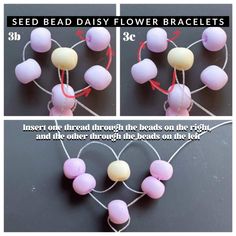 instructions to make bead daisy flower bracelets