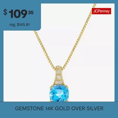 Features: Quick ShipJewelry Closure: Spring Ring ClaspSetting: ProngStone Cut: CushionStone Millimeter Measurement: 7 Mm Width, 7 Mm LengthMetal Color: YellowChain Length: 18 InchChain Gauge: 040Pendant Length: 14.5mmPendant Width: 7.1mmChain Construction: BoxCare: Wipe CleanStone Type: 5 Lab Created Sapphire, 1 Genuine Blue TopazAuthenticity: Genuine StoneBirthstone: December BirthstoneMetal: 14k Gold Over SilverNecklace Type: Pendant NecklacesCountry of Origin: Imported Gold Necklace With Accent Stones For Gift, Gold Necklace With Accent Stones As Gift, Gold Necklaces With Accent Stones For Gift, Gold Necklace With Round Accent Stones, Sterling Silver Necklace In Yellow Gold With Accent Stones, Yellow Gold Sterling Silver Necklaces With Accent Stones, Silver Cushions, Spring Rings, Pendant Necklaces