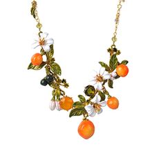 orange necklace Les Nereides, Fruit Jewelry, Funky Jewelry, Holiday Memories, Orange Fashion, Short Necklace, Dream Jewelry, Jewelry Inspo, Orange Blossom