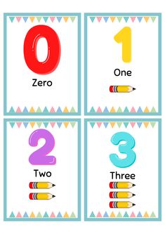 the numbers are arranged in four different ways to make them look like they have pencils on