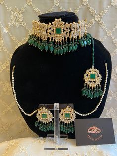 No refunds no exchange. Elegant Green Lehenga With Stone Work, Elegant Green Meenakari Lehenga, Green Bollywood Lehenga For Formal Occasions, Elegant Green Lehenga With Meenakari, Green Wedding Sets With Tilla Embroidery, Green Lehenga With Stone Work For Reception, Elegant Green Kundan Bridal Sets, Heavy Green Jewelry Sets For Reception, Green Kundan Sets With Tilla