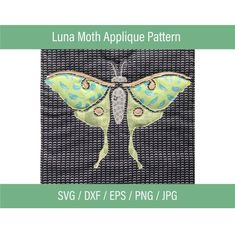 the luna moth applique pattern is shown