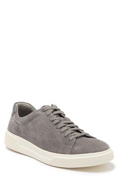 A low-top sneaker is textured with perforations and cushioned by a padded collar for all-day comfort. Leather upper/synthetic lining/rubber sole
 Imported Suede Sneakers, Nordstrom Store, Mens Casual Shoes, Mens Shoes Sneakers, Casual Sneakers, Shoe Collection, Low Top, Top Sneakers, Nordstrom Rack