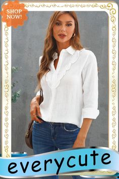 White Ruffles Crinkled Long Sleeve Shirt Long Sleeve Shirt Women, Women Tops, Shirt Women, Shirt Sleeves, Long Sleeve Shirt, Ruffles, Sleeve Shirt, Long Sleeve Shirts, Shop Now