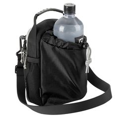 a black bag with a water bottle in it