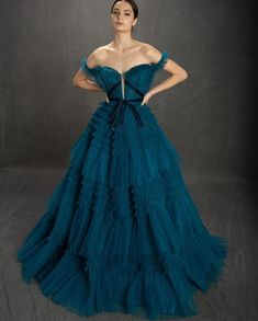 Marvel the Ruffles Gown – Teuta Matoshi Evening A-line Tulle Gown, A-line Tulle Gown With Sweep Train, A-line Tulle Evening Dress With Ruffles, Tulle A-line Ball Gown With Fitted Bodice, A-line Tulle Gown For Prom, A-line Tulle Evening Dress, A-line Tulle Ball Gown For Evening, Formal A-line Tulle Ball Gown, A-line Tulle Gown