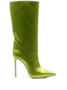 green satin/goatskin pointed toe high heel mid-calf length Schutz Boots, Farfetch Shoes, Le Silla Shoes, Uzun Boy, Pink Nike Shoes, Pointed Boots, Girl Boots, Food Babe, Pink Nike