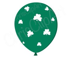 a green balloon with shamrocks on it