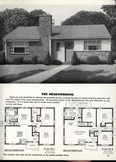 an old house with two floors and three windows in the front, and another floor plan for