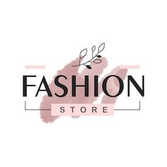 the fashion store logo is shown on a white background with pink and black paint strokes