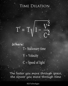 a black and white photo with the words time dilation written on it's side